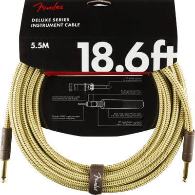 Fender Deluxe Series 18.6' Instrument Cable, Tweed for sale
