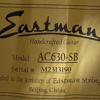 Eastman AC630-SB Jumbo Acoustic Guitar in Sunburst w/ Case, Setup #3190 image 8