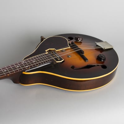 Gibson  EM-150 Hollow Body Electric Mandolin (1939), ser. #EGE-7079, original tweed hard shell case. image 7