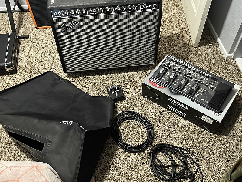 fender twin reverb tube amp w/casters bundle w/ cables, Reverb