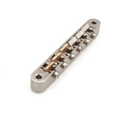 Faber ABRH ABR-1 Bridge (fits Inch studs) - nickel with natural brass saddles image 11