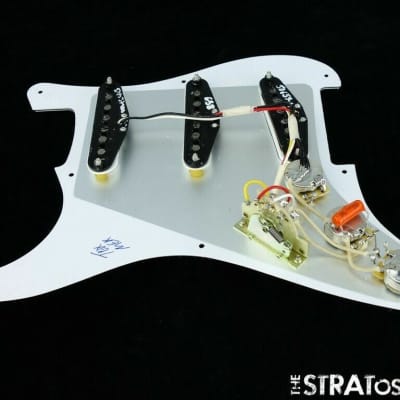 NEW Fender Stratocaster LOADED PICKGUARD Strat Tex Mex White Pearloid 8 Hole image 2