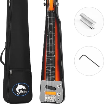 Lap Steel Electric Guitar Sunburst Lap Guitar style with Gig Bag & Slide Bar image 9