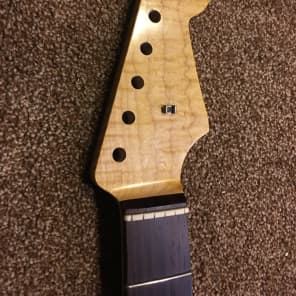 Musikraft Strat Neck Brazilian Rosewood Flame Maple Licensed