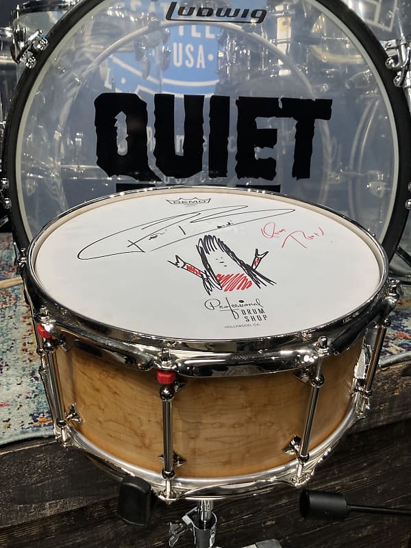 Frankie Banali's, Quiet Riot, Craviotto 14x6.5" Single Ply, Tube Lug Snare Drum, with Case, Signed! IMMACULATE 2006 - Gloss Lacquer image 1