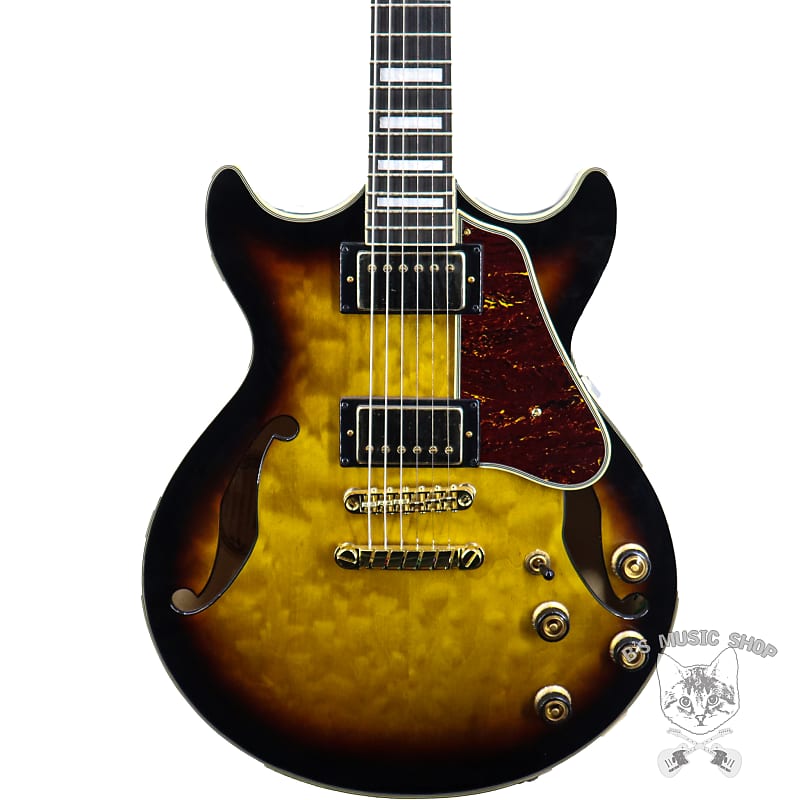 Ibanez Artcore Expressionist AM93QM Electric Guitar - Antique Yellow Sunburst image 1