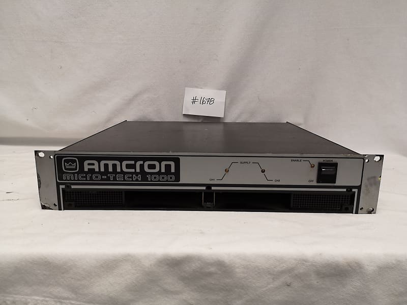 Crown Amcron Micro-Tech 1000 2 Channel Professional Stereo Power Amplifier  #1678 Vintage Working