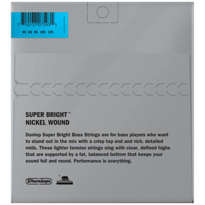 Dunlop Super Bright Nickel Wound 5-String Bass Strings 45-125, DBSBN45125 image 2