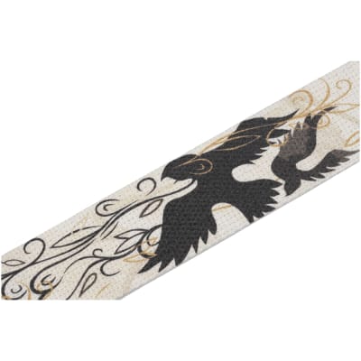 Levy's MSSC8U-002 2" Wide Natural Cotton Guitar Strap With Bird Design image 4