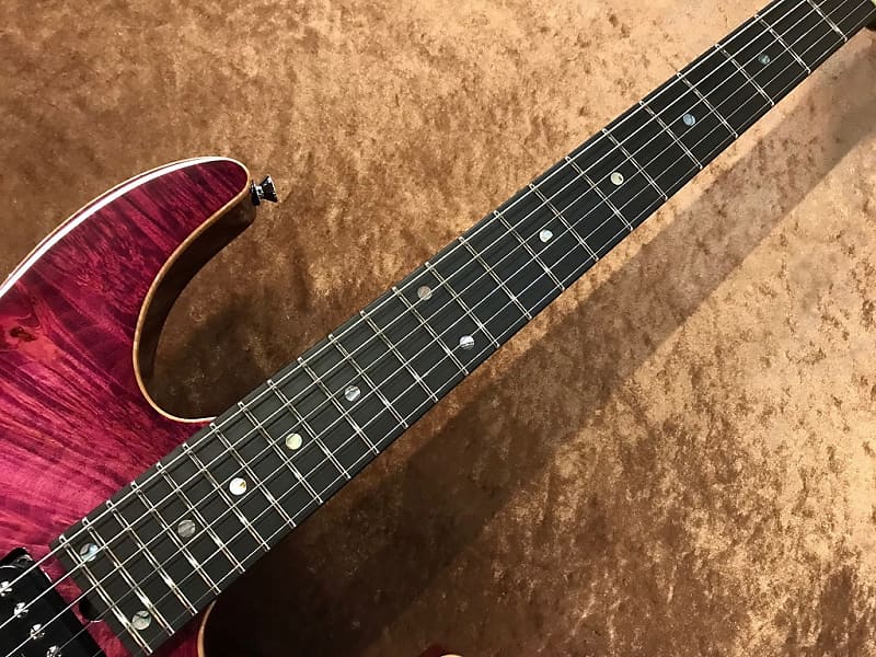 T's Guitars DST-24 Custom Fixed / Revers Head 'Waterfall Burl Top 