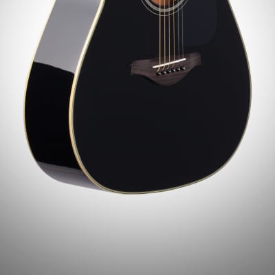 Yamaha FG-TA Dreadnought Transacoustic Acoustic-Electric Guitar, Black image 2