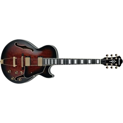 Ibanez AG95QADBS AG Artcore Expressionist Guitar - Dark Brown Sunburst image 2