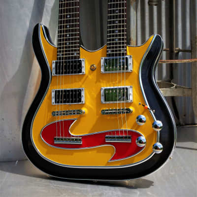 El Daga Lightshow Doubleneck 2000 Custom,  Robelli.  Art Collection Guitar.  Only one. Unique. Rare. image 5
