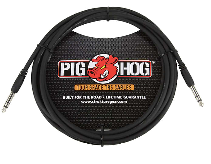 Pig Hog PTRS10 1/4" TRS Cable - 10' 2010s - Black image 1
