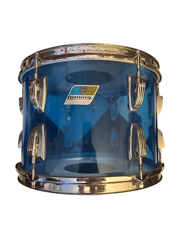 Ludwig 9x13" Vistalite Acrylic Mounted Tom 1970s - Blue image 1