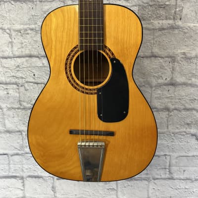 Airline Parlor Acoustic Guitar w/ Chipboard Case, Vintage Strap, and Vintage Tuner for sale