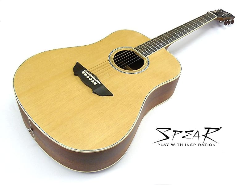 Western-Gitarre / Akustik-Gitarre SPEAR® SD 70E mit Tonabnehmer und EQ incl. dick gefüttertes Gigbag image 1