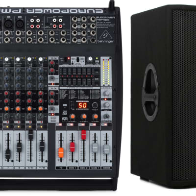 Behringer Europower PMP4000 16-channel 1600W Powered Mixer Bundle