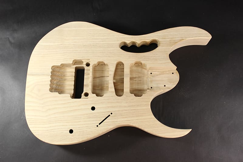 Unfinished 6 string Jem style ASH guitar body rear route HSH