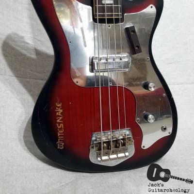 Prestiege / Teisco / Matsumoku "Whitesnake" 1 Pickup Electric Bass (1960s, Redburst) image 8