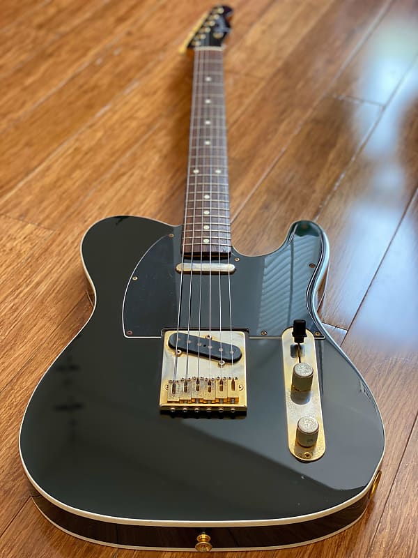 Fender Japan Rare Issue Telecaster 1962 Custom Reissue Black Gold w/  Matching Headstock 2018