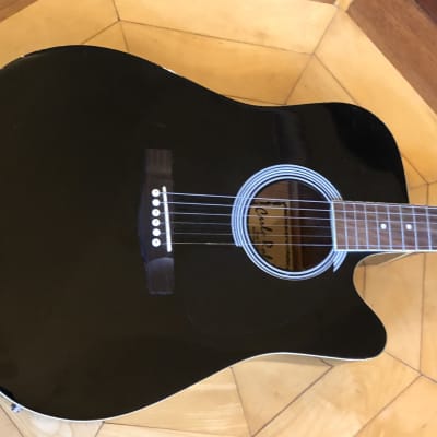 Carlo Robelli CDG27CEBK Black Acoustic Electric Guitar image 2