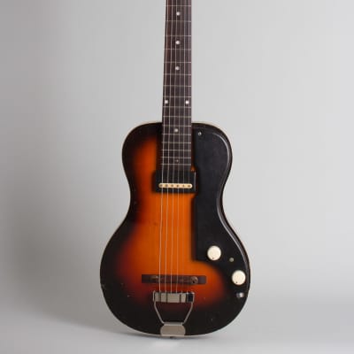 National  Model 1122 Cosmopolitan Solid Body Electric Guitar (1953), ser. #X-24048, original brown hard shell case. image 1