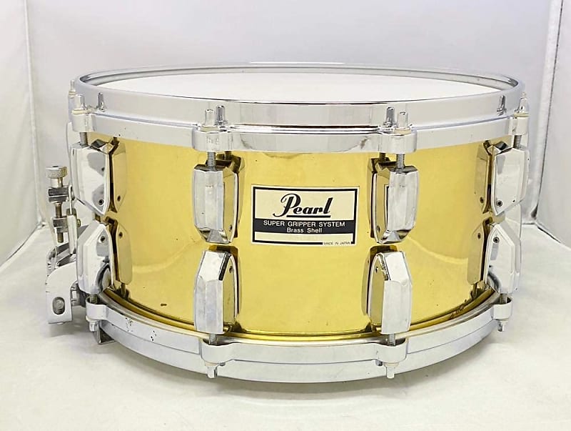 Used Pearl Super Gripper Brass Snare Drum 14 x 6.5