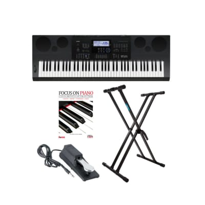 Casio WK-6600 76-Key Workstation Keyboard with Sequencer and Mixer with Adjustable Double X Keyboard Stand Bundle