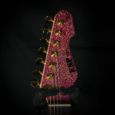 ESP Custom Shop Snapper Takayoshi Ohmura Custom 7 String (Twinkle Pink, Fully Scalloped) image 4