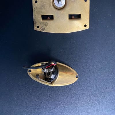 Vintage Made in Italy Tailpiece for Eko Artiston Solo guitars Gold hardware image 2
