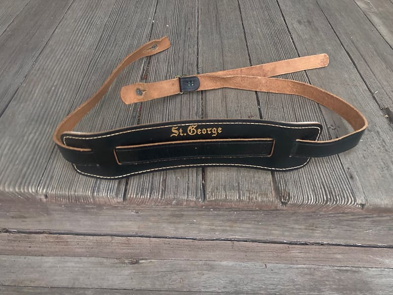 Teisco St. George Skinny leather guitar strap. 1964