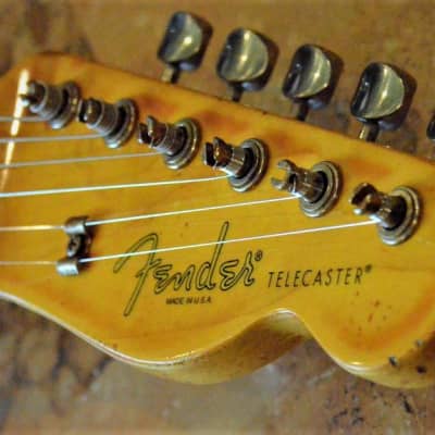 American Fender Telecaster Heavy Relic  Fiesta Red on Jade Green Metallic Custom Shop Pickups image 18
