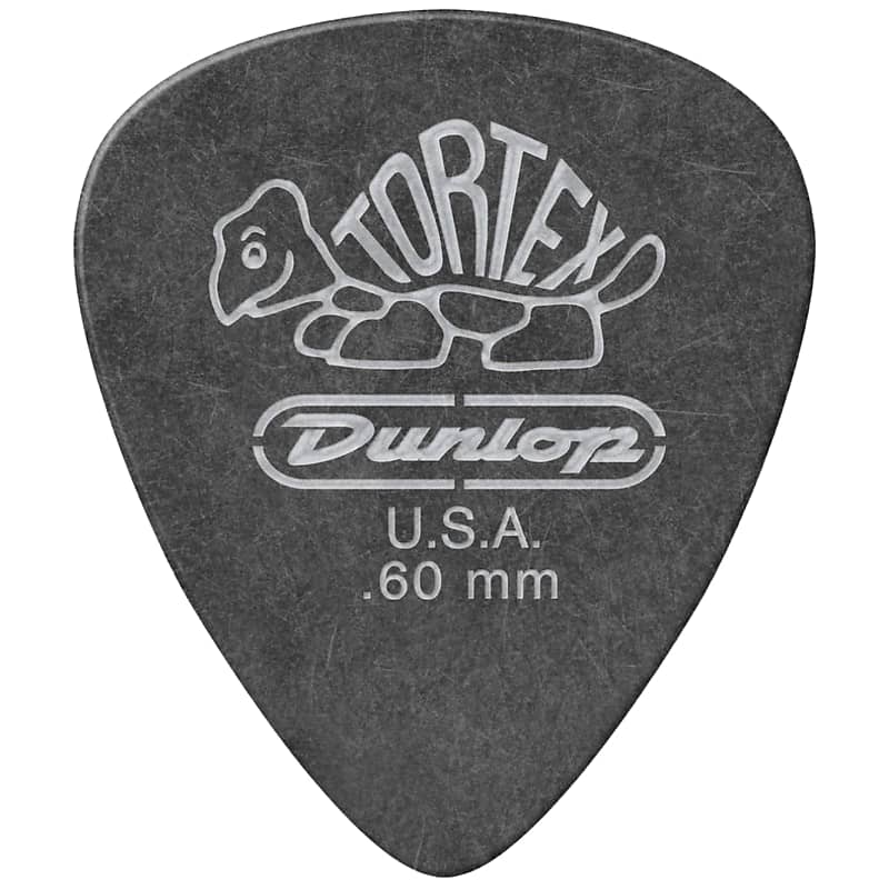 Dunlop 488P.60 Tortex Pitch Black Standard Guitar Picks, .60mm, 12-Pack image 1
