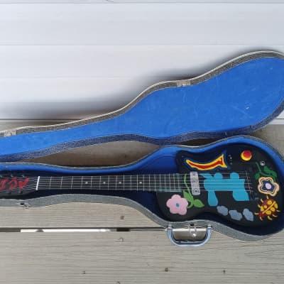 Vintage 1955 Harmony H-42 Stratotone Newport Electric Guitar w/ Case! Psychedelic Paint Job! image 15