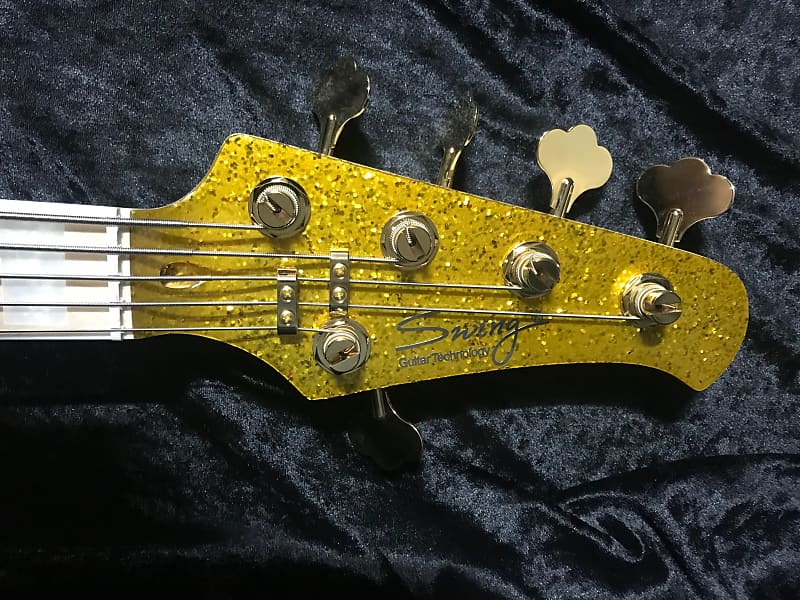Swing Jazz 5 Strings Gold Sparkle Electric Bass Guitar 2020