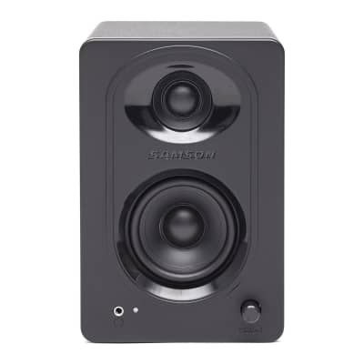 Samson SAM30 3-Inch Powered Studio Monitors Pair Featuring Polypropylene Woofer and 3/4-inch Silk-Dome Tweeter in MDF with Textured Vinyl Covering (Black) image 5