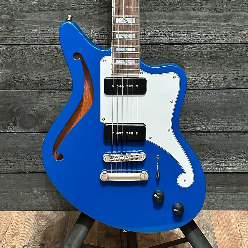 D'Angelico Deluxe Bedford SH Limited-Edition Prototype Semi-Hollow Electric Guitar Sapphire image 1