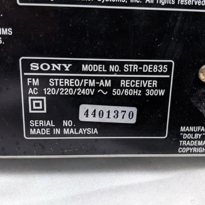 Sony STR-DE835 5.1 Channel 100 Watt AM/FM AV Receiver imagen 10