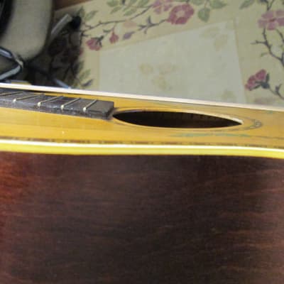 Unknown Parlor Acoustic Guitar 30s/40s art deco soso player w/intonation issues image 15