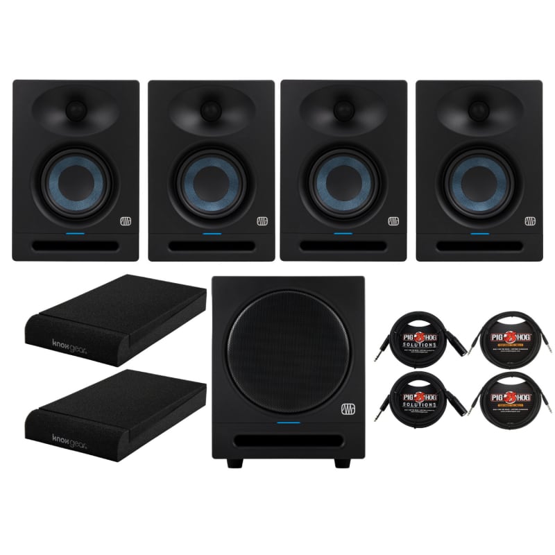  PreSonus Eris E4.5BT 4.5-Inch Near Field Studio Monitors with  Bluetooth Bundle with Studio Monitor Isolation Pads for 5-Inch Speakers  (Pair) and 6 Feet TRS Cable (2-Pack) (4 Items) : Musical Instruments