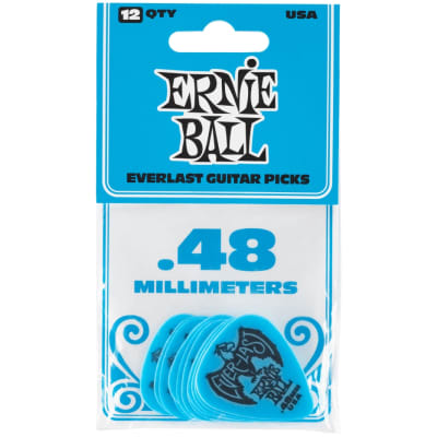Ernie Ball Everlast Picks Blue .48mm Bag Of 12 image 1