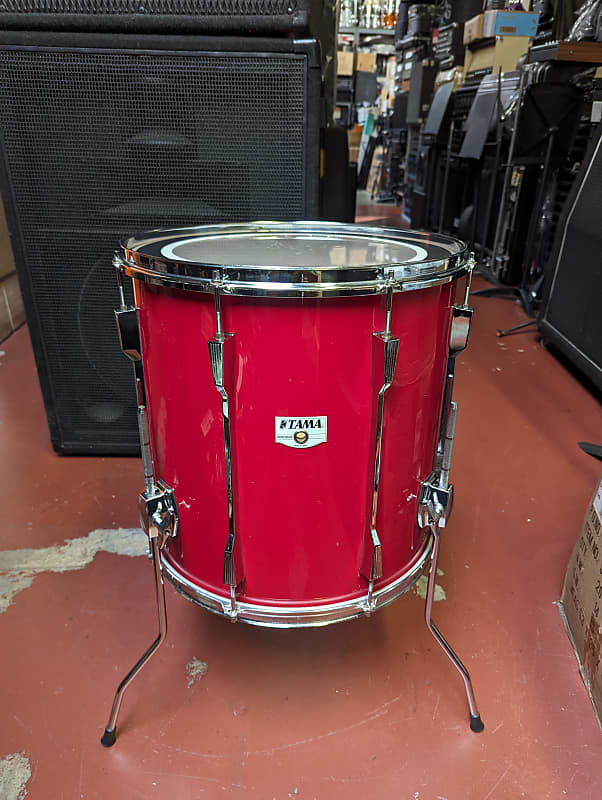 1980s/1990s Tama Made In Japan Rockstar-DX "Hot Red" Wrap 16 x 16" Floor Tom - Looks Really Good - Sounds Great! image 1