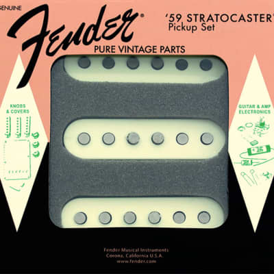 Genuine Fender Pure Vintage '59 StratocasterGuitar Pickups Set - AGED WHITE