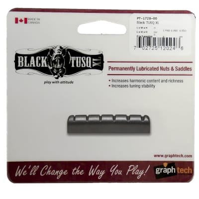 Graphtech Black PT-1728-00 Slotted Tusq XL Nut For 6 String For Acoustic Guitars image 1