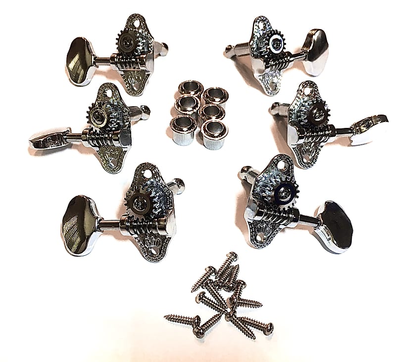 Genuine Gretsch Electromatic series tuners. Chrome set of 6 Reverb