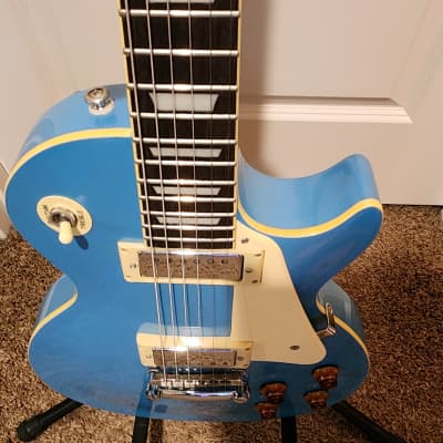 Epiphone Les Paul Deluxe 2000 - Baby Blue Sparkle, Like New with Hard Case! image 7