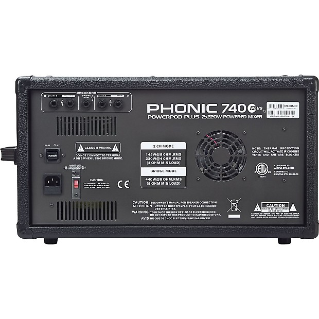Phonic Powerpod 740 Plus 2X220W 7-Channel Powered Mixer with Digital  Effects Regular