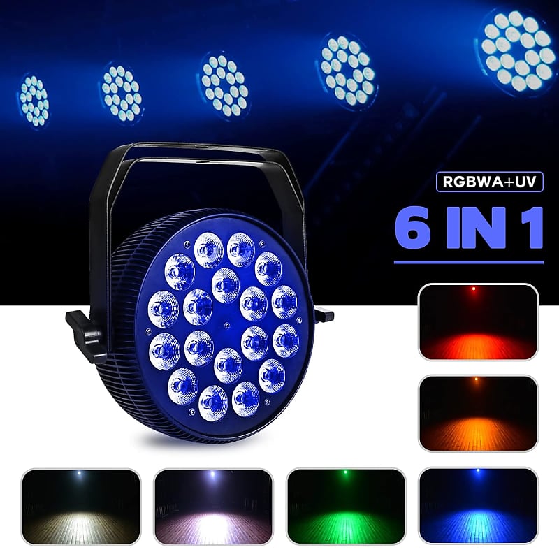 Aluminum Alloy LED Flat Par 18x12W RGBW 4in1 DMX512 for Discos Party Stage  Wedding Concert Theater Effect Lighting