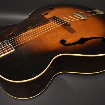 c. 1935 Cromwell By Gibson G-4 Archtop Acoustic Sunburst image 9